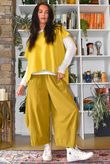 Bateau Needlecord 7/8 Barrel Culotte Pant Mucky Olive